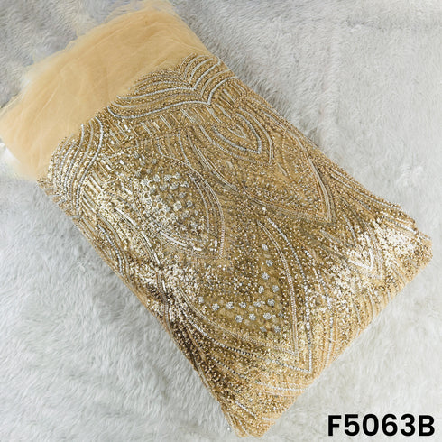 Cut Dana Sequins Embroidered Net Fabric-F5063